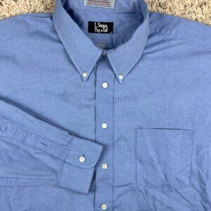 VTG Levis Men’s Button Up Long Sleeve Dress Shirt Blue Size 18.5 35 Big Mexico